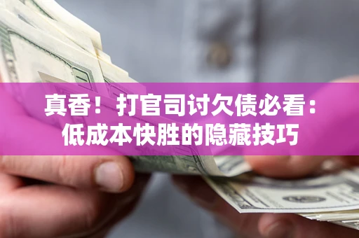 武汉真香！打官司讨欠债必看：低成本快胜的隐藏技巧