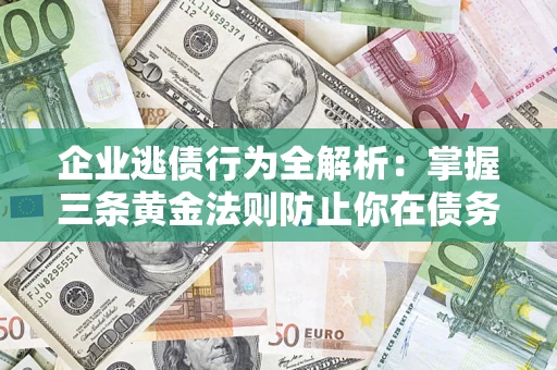 武汉企业逃债行为全解析：掌握三条黄金法则防止你在债务乱局中“踩雷”