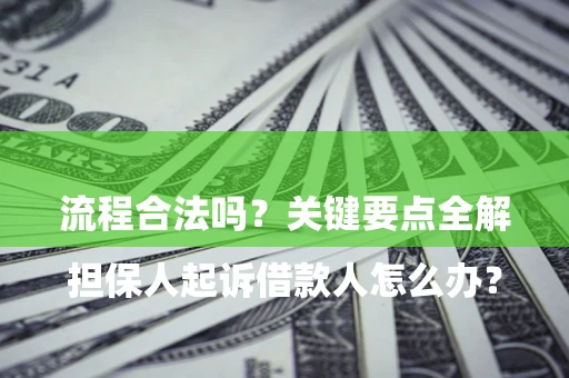武汉

担保人起诉借款人怎么办？流程合法吗？关键要点全解析